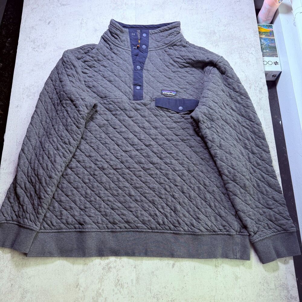 Patagonia Organic Cotton Quilt Snap-T Pullover Mens XXL Gray